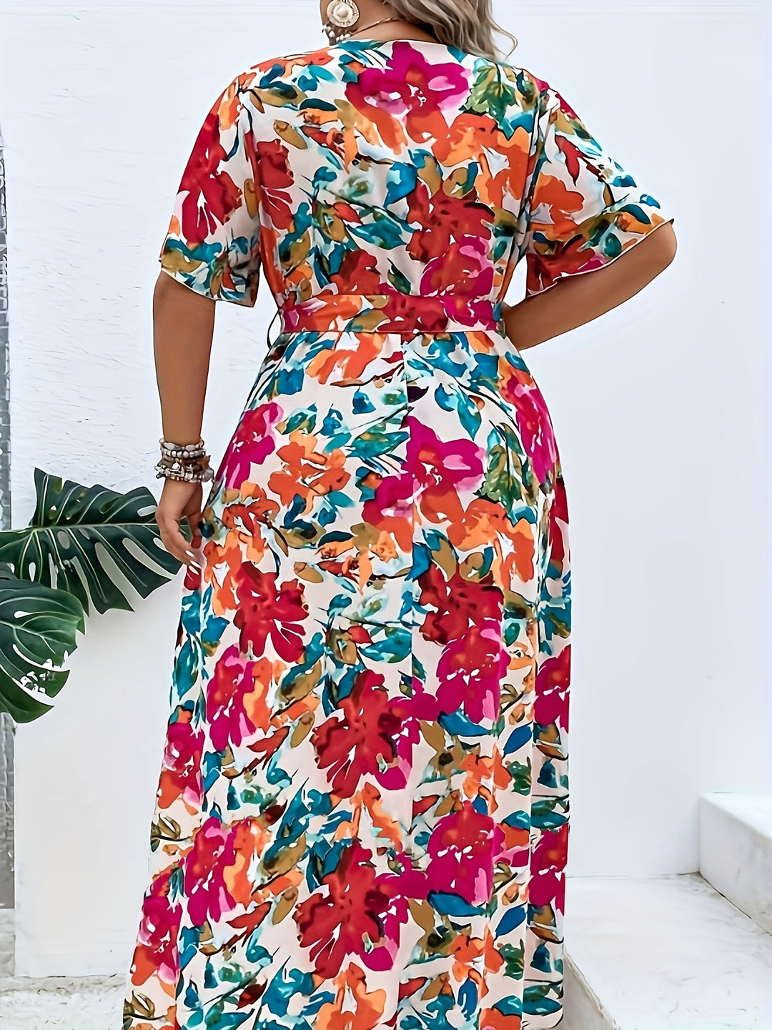 Jade | Plus size flower dress