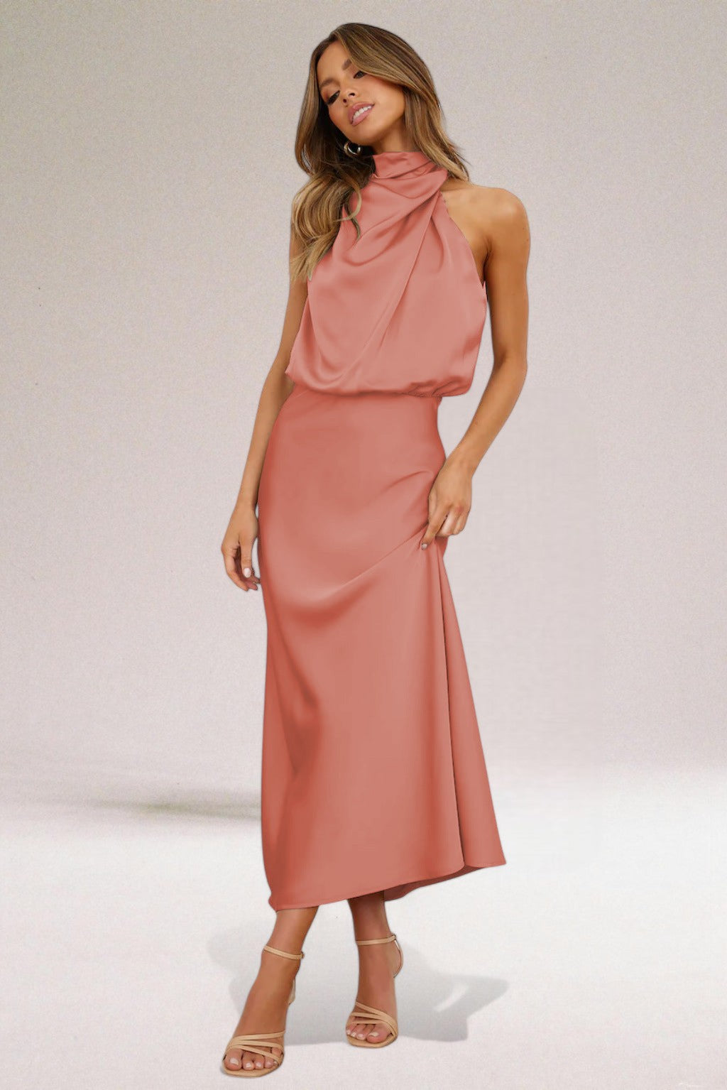 Delorian™ | Elegant Halter Neck Dress