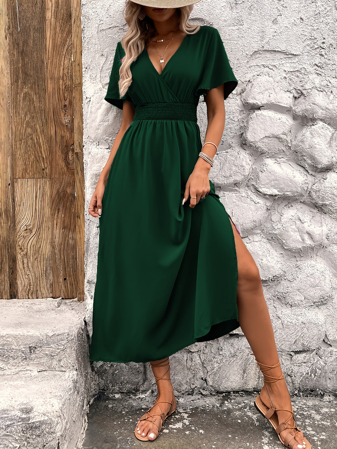 Amara™ | Pleated Waist Midi Dress