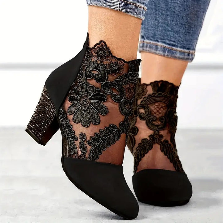 Sharon™ | Stylish Flower Lace Heels