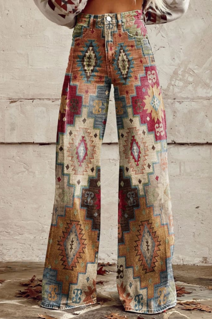 Rivaro™ | Boho Vintage Wide-Leg Pants