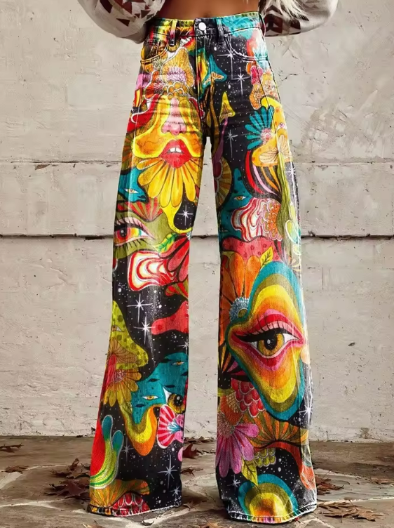 Rivaro™ | Boho Vintage Wide-Leg Pants