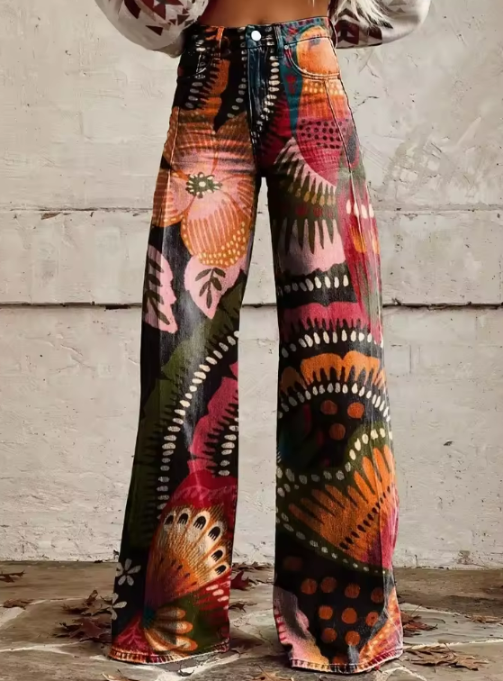 Rivaro™ | Boho Vintage Wide-Leg Pants