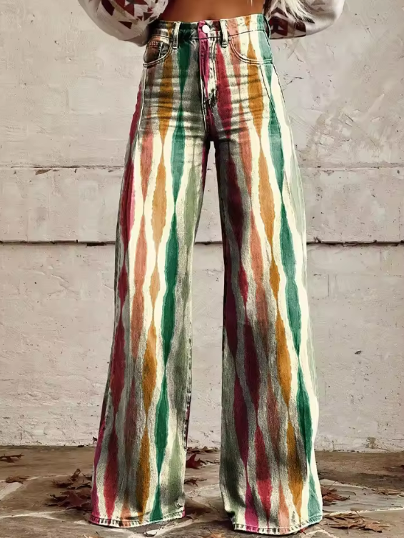 Rivaro™ | Boho Vintage Wide-Leg Pants