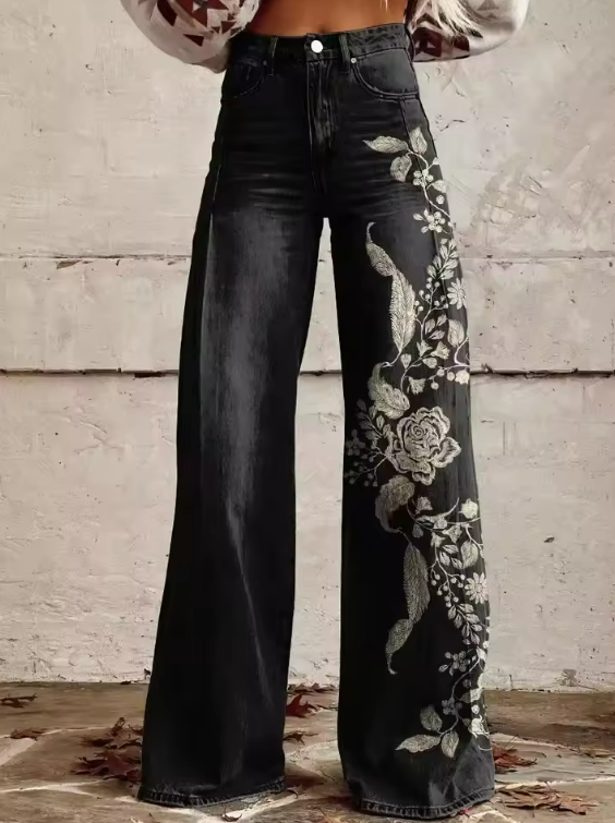 Rivaro™ | Boho Vintage Wide-Leg Pants