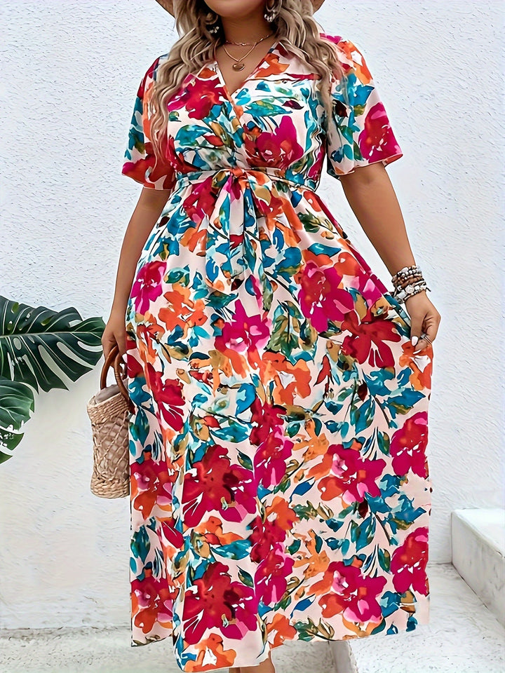 Jade | Plus size flower dress