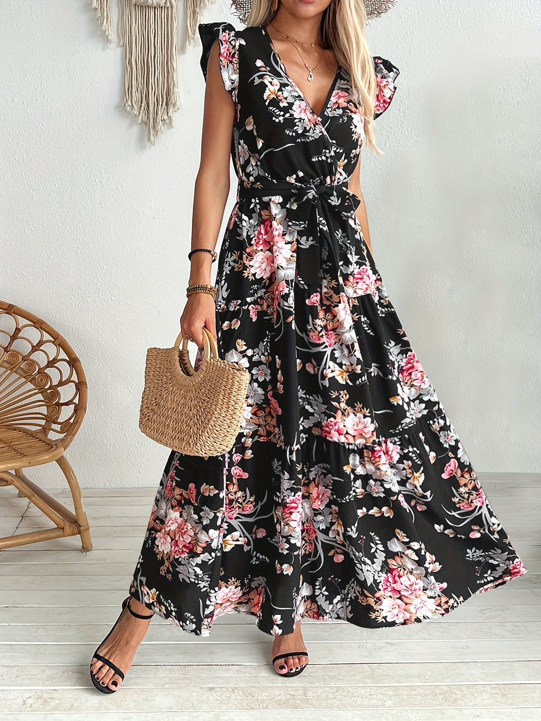 Lila™ | Floral Belted Swing Dress