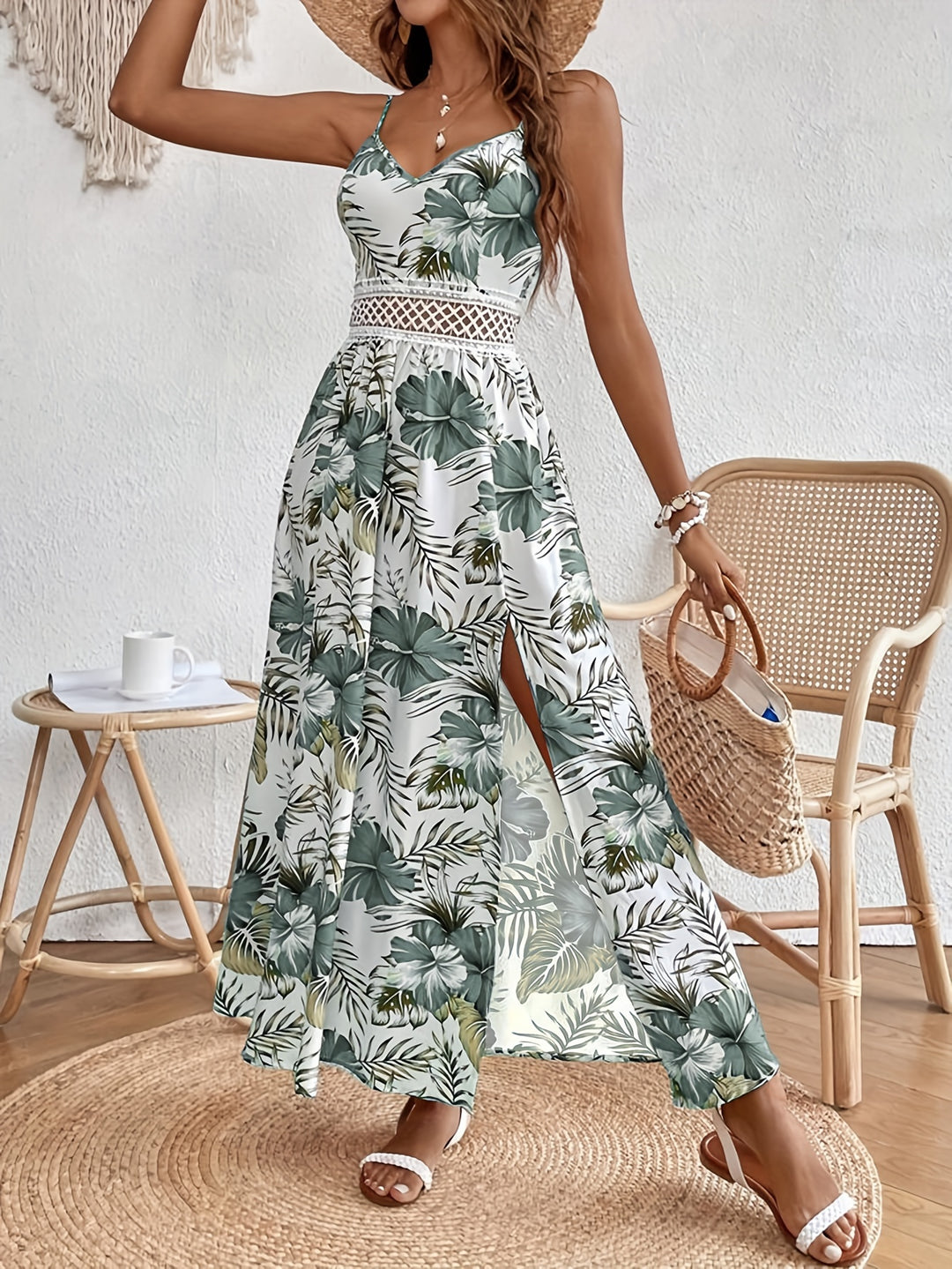 Sienna™ | Floral Spaghetti Strap Maxi Dress