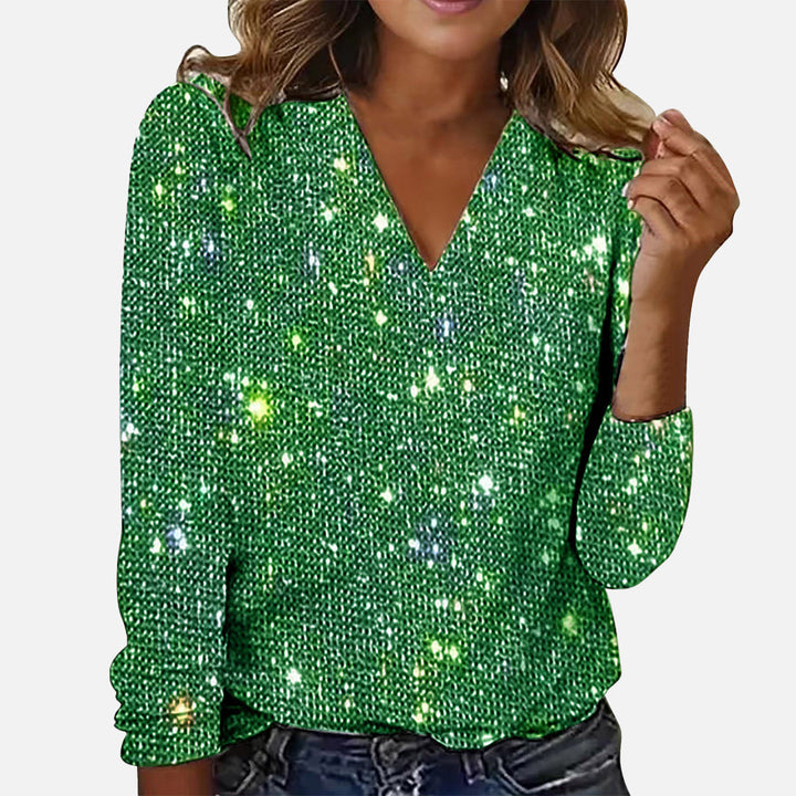 Danielle™ | Sparkling V-Neck Blouse