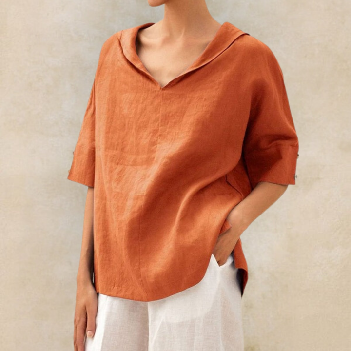 Romee™ | Women's V-Neck Casual Linen Shirt