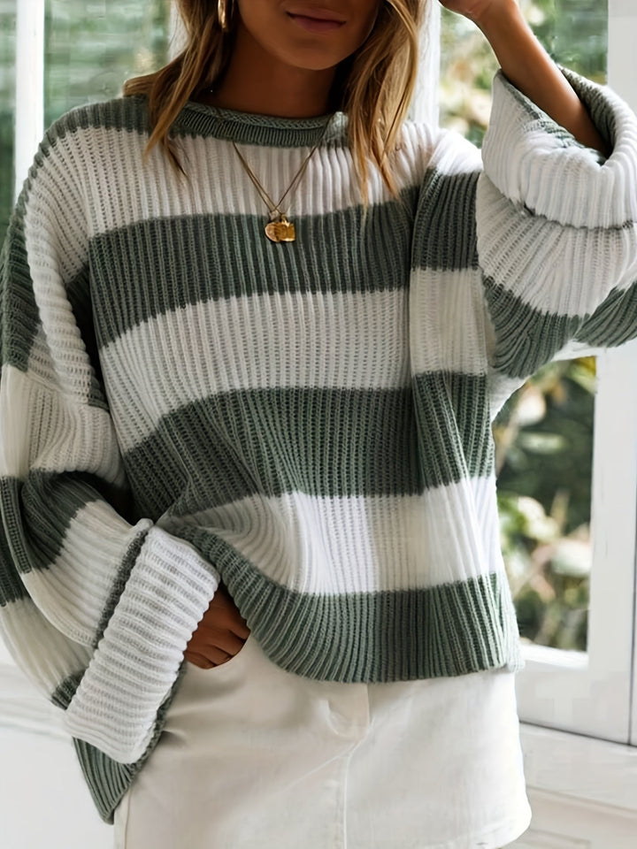 Chloe™ Striped Crew Neck Pullover