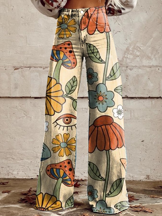 Rivaro™ | Boho Vintage Wide-Leg Pants