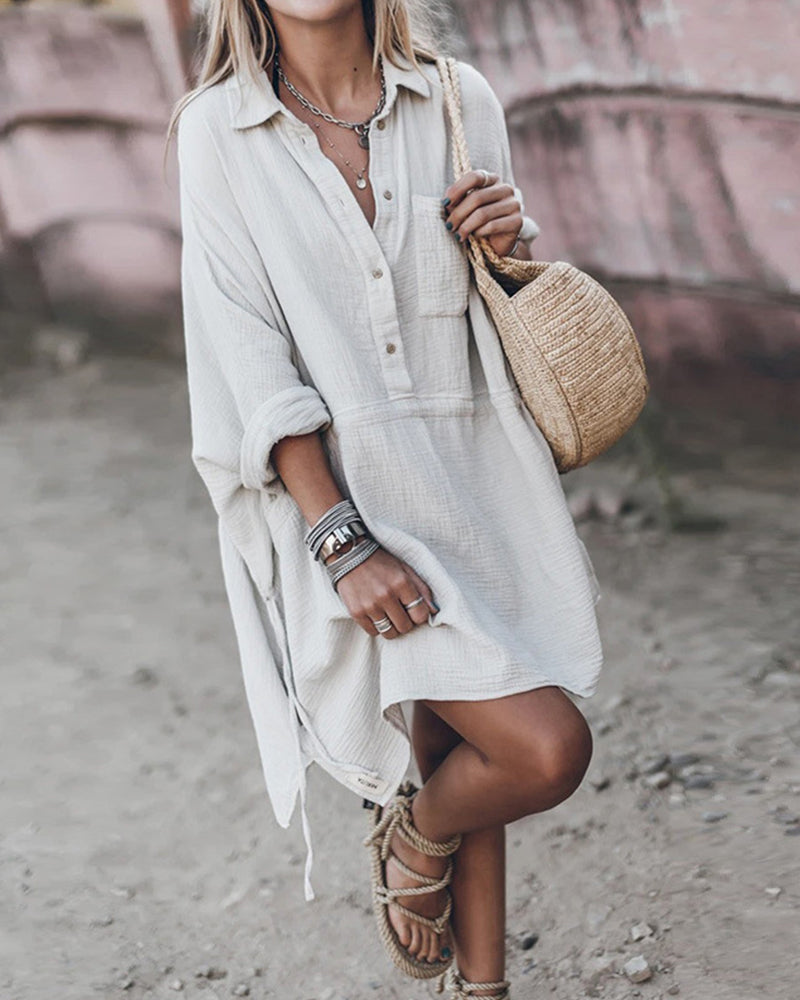 Janet | Chic Shirt Dress in Cotton Blend