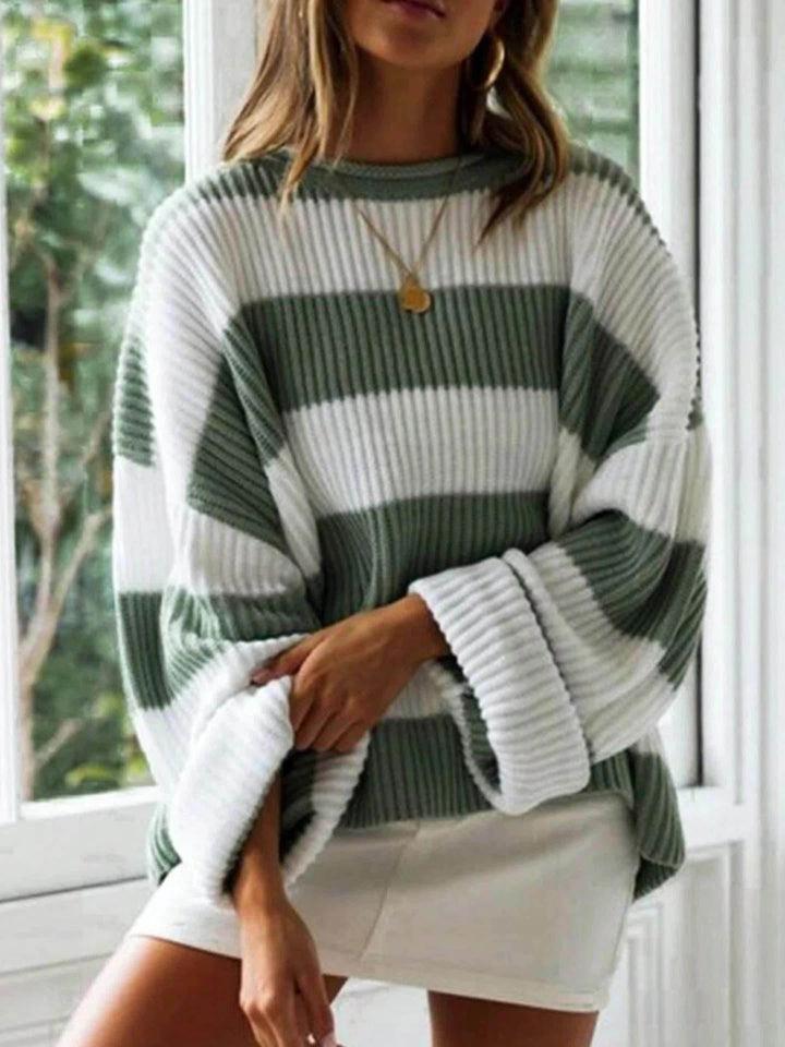 Chloe™ Striped Crew Neck Pullover