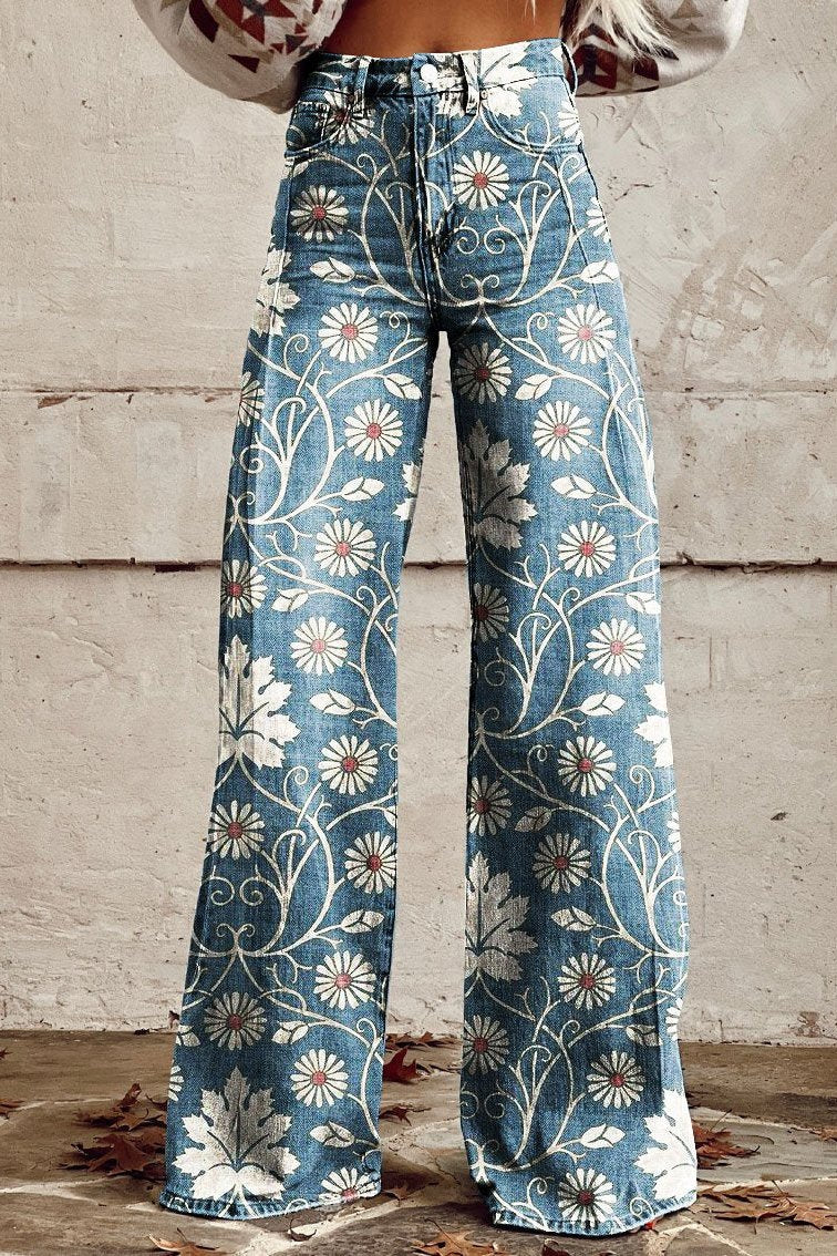 Rivaro™ | Boho Vintage Wide-Leg Pants