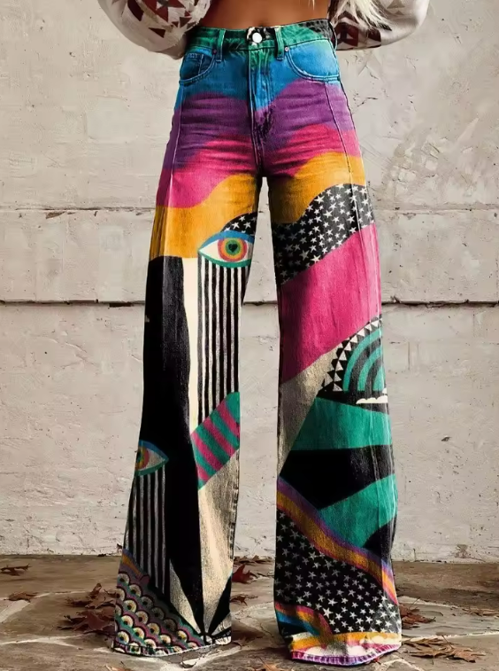 Rivaro™ | Boho Vintage Wide-Leg Pants