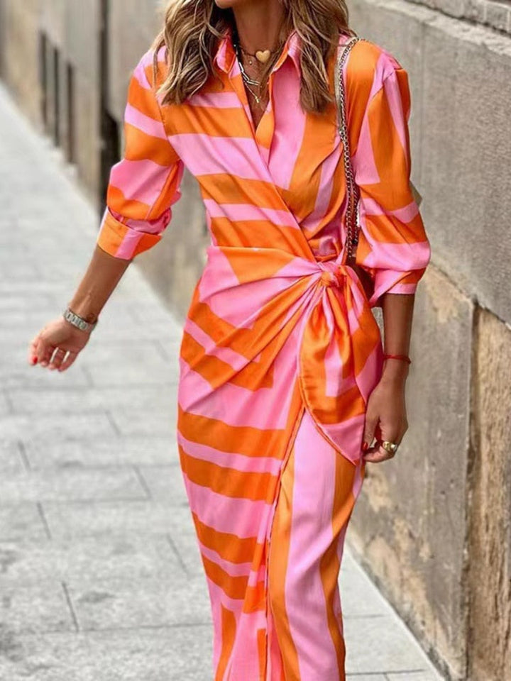 Tanya™ - Chic Summer Dress Orange Pink