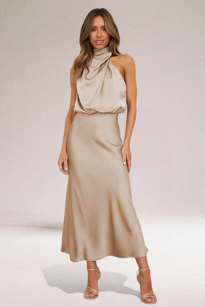 Delorian™ | Elegant Halter Neck Dress