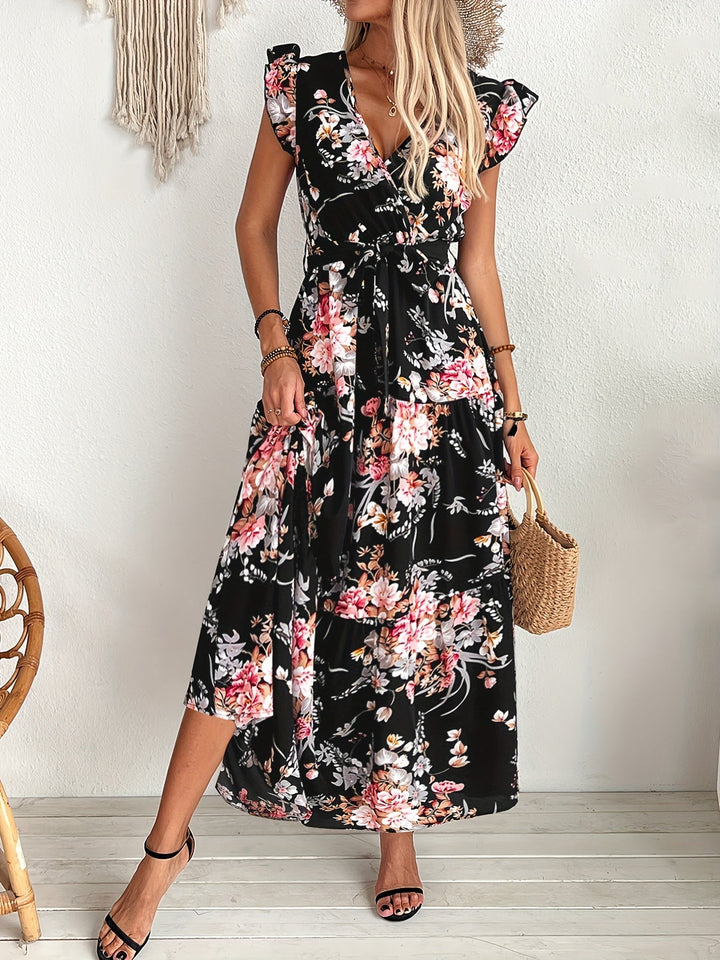 Lila™ | Floral Belted Swing Dress