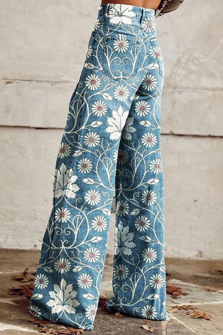 Rivaro™ | Boho Vintage Wide-Leg Pants