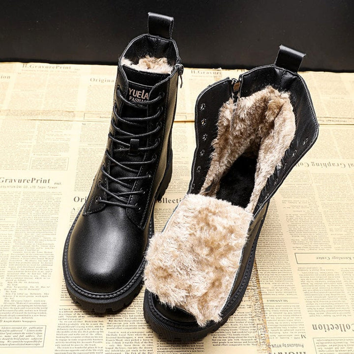 Irma™ | Black Leather Winter Boots