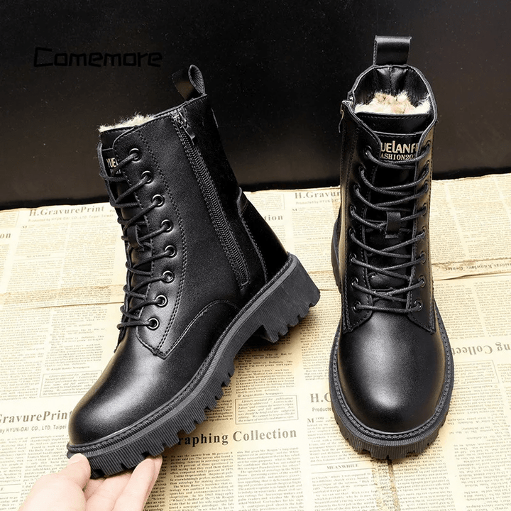 Irma™ | Black Leather Winter Boots