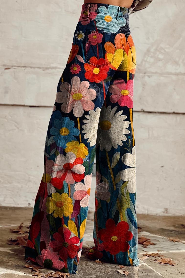 Rivaro™ | Boho Vintage Wide-Leg Pants