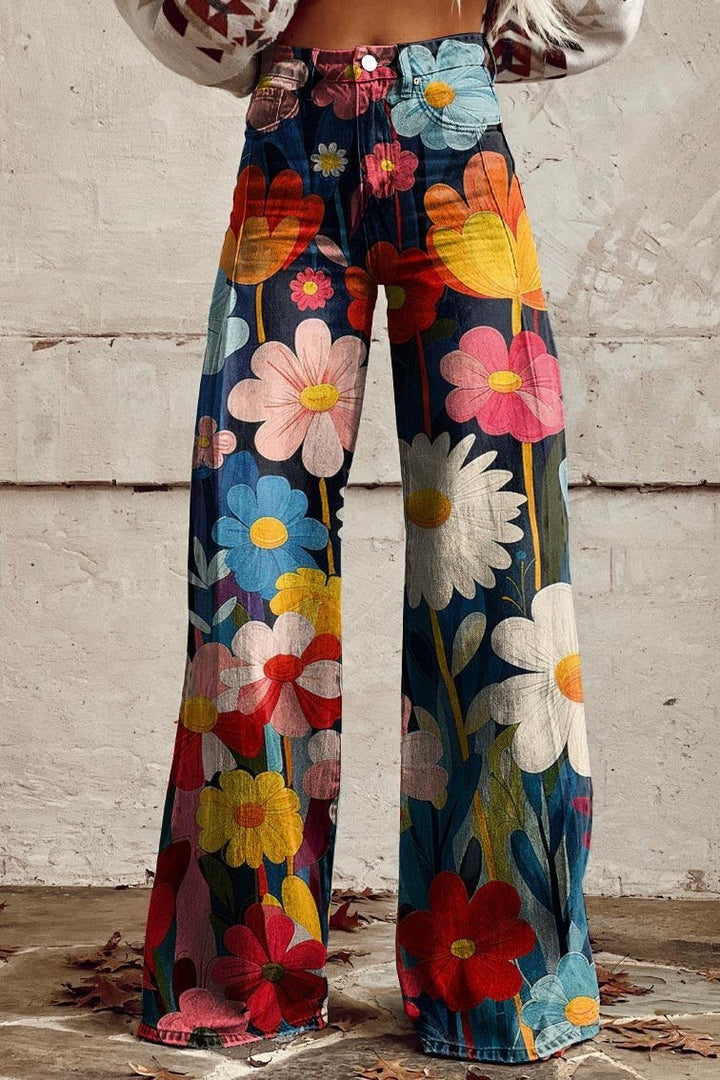 Rivaro™ | Boho Vintage Wide-Leg Pants