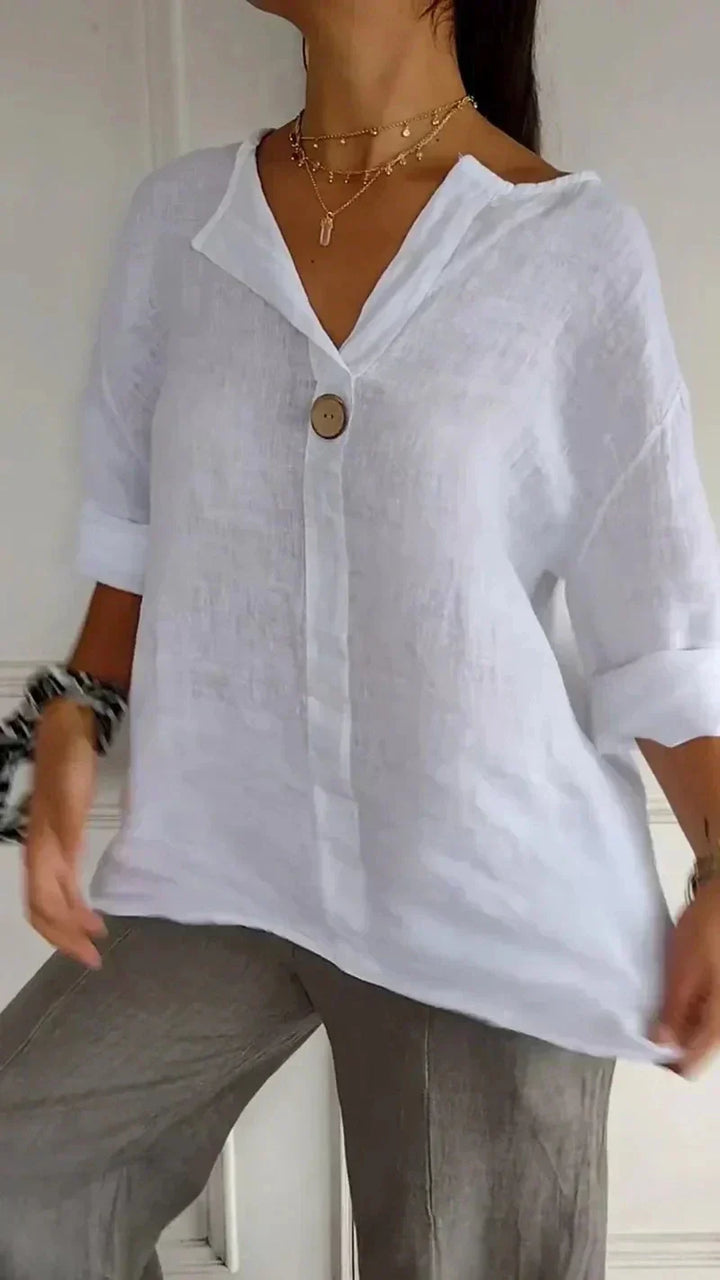 Emily™ | V-neck Mid-Sleeve Shirt